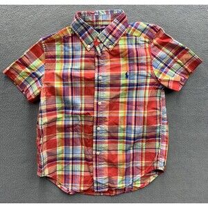 Polo Ralph Lauren Boys 100% Cotton Button Up Shirt Check Multicolor Size 5